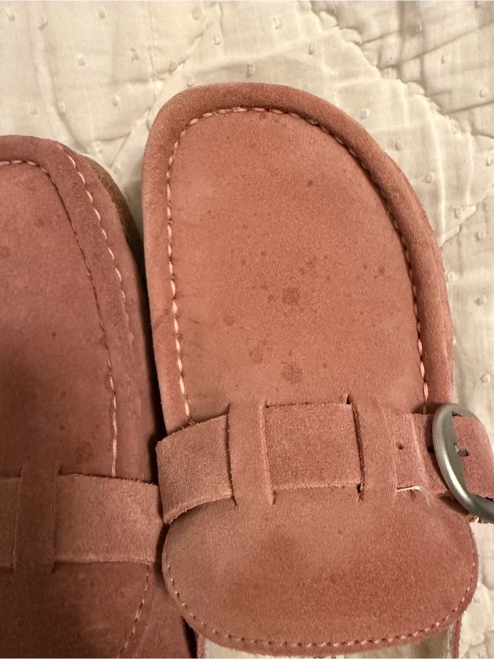 Birkenstock Women’s Suede Buckley Shearling Clog - Dusty Rose - Picture 3 of 4